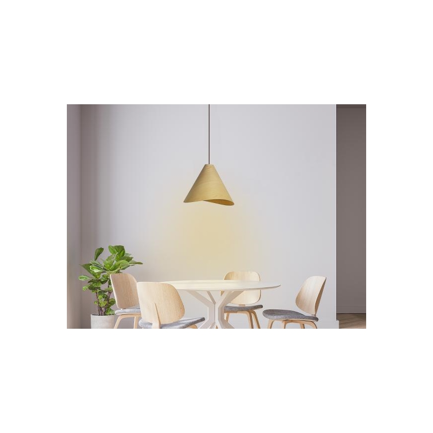 Hängeleuchte aus Holz an Kabel 1xE27/60W/230V Ø 33 cm massiv/Eiche/Kautschukholz