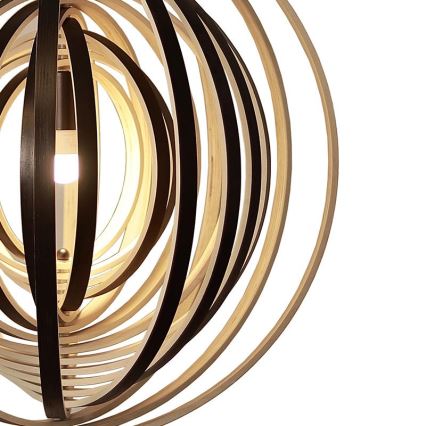 Hängeleuchte aus Holz an Kabel 1xE27/60W/230V Ø 50 cm Massiv/Furnier/Gummibaumholz