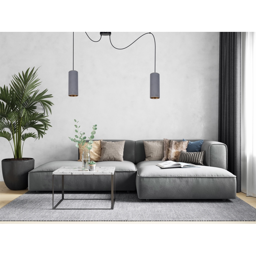 Hängeleuchte AVALO 2xE27/60W/230V Spinne grau