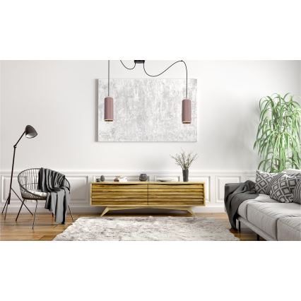 Hängeleuchte AVALO 2xE27/60W/230V Spinne rosa/kupfern