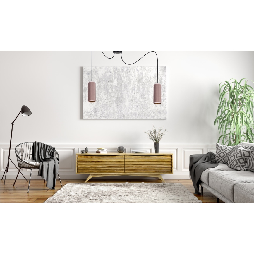 Hängeleuchte AVALO 2xE27/60W/230V Spinne rosa/kupfern