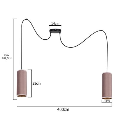 Hängeleuchte AVALO 2xE27/60W/230V Spinne rosa/kupfern