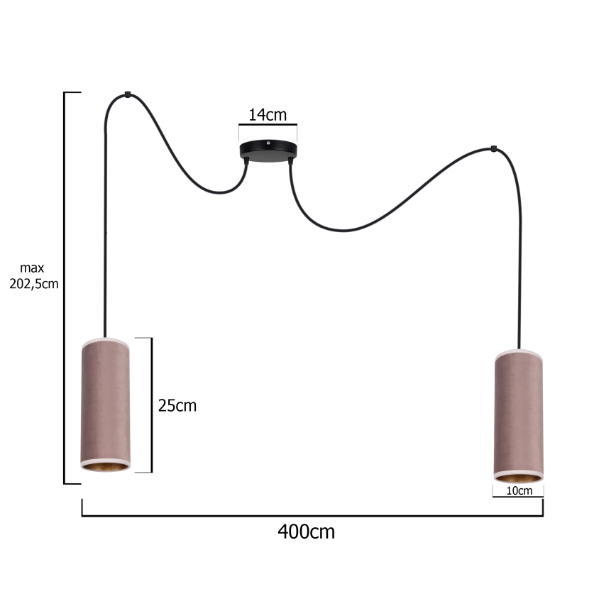 Hängeleuchte AVALO 2xE27/60W/230V Spinne rosa/kupfern