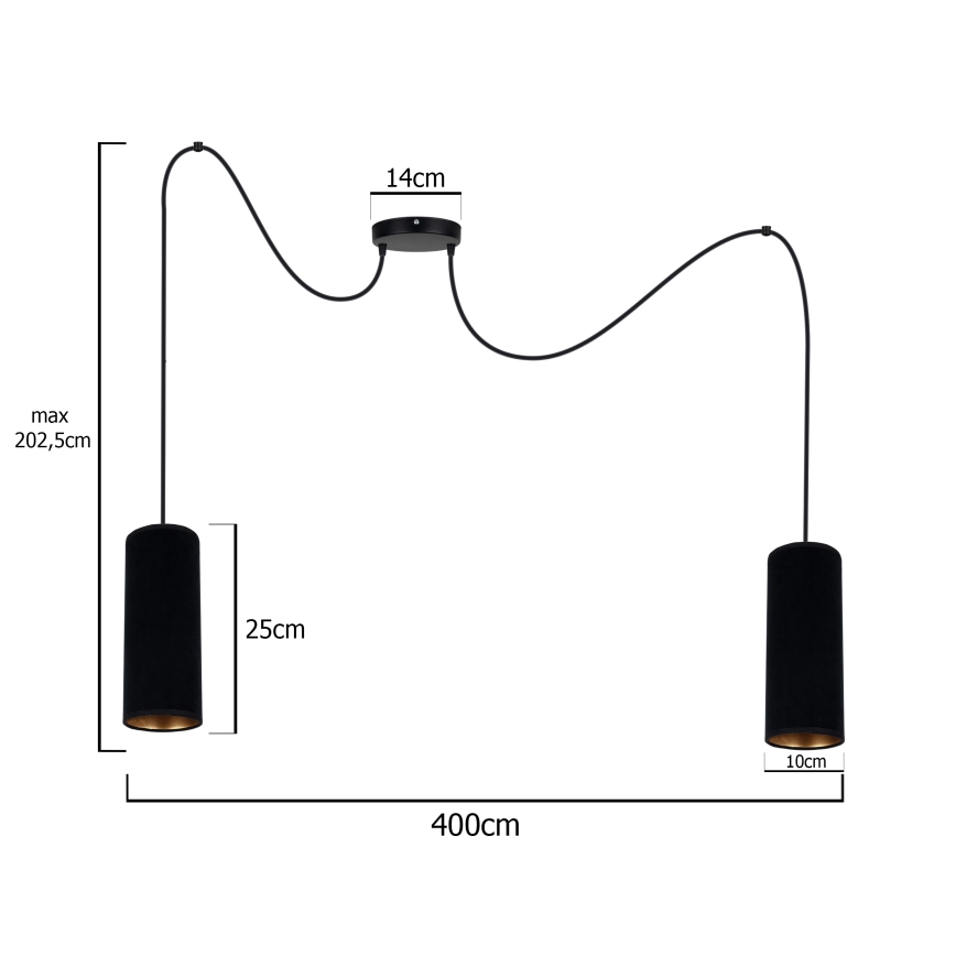 Hängeleuchte AVALO 2xE27/60W/230V Spinne schwarz