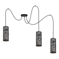 Hängeleuchte AVALO 3xE27/60W/230V Spinne grau/schwarz