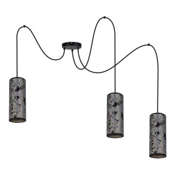 Hängeleuchte AVALO 3xE27/60W/230V Spinne grau/schwarz
