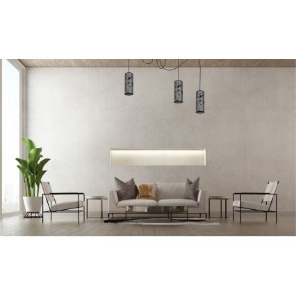 Hängeleuchte AVALO 3xE27/60W/230V Spinne grau/schwarz