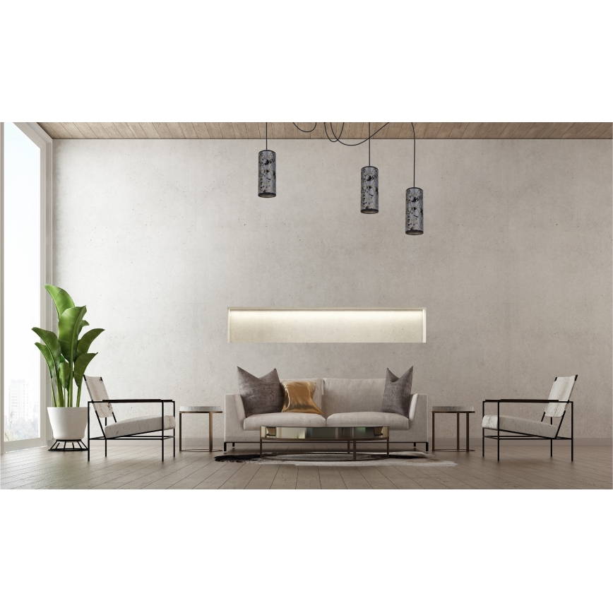 Hängeleuchte AVALO 3xE27/60W/230V Spinne grau/schwarz