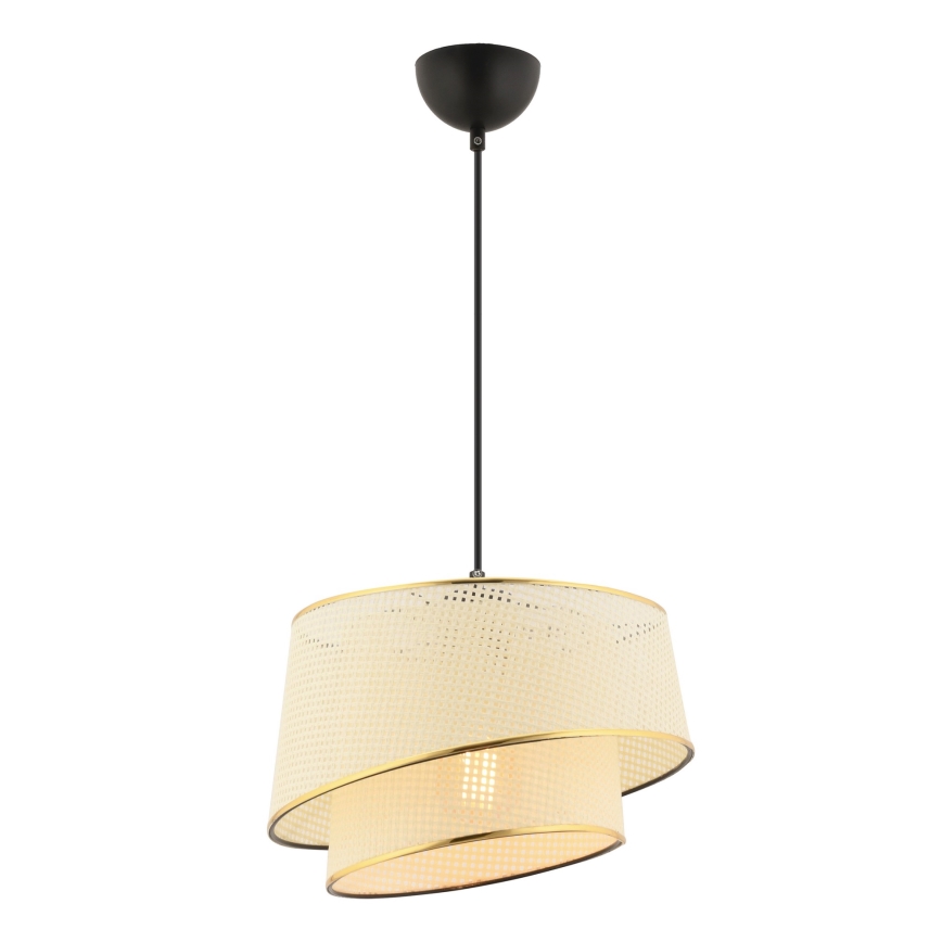 Hängeleuchte BARETTE mit Kabel 1xE27/60W/230V cremefarben/gold