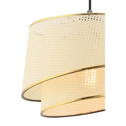 Hängeleuchte BARETTE mit Kabel 1xE27/60W/230V cremefarben/gold