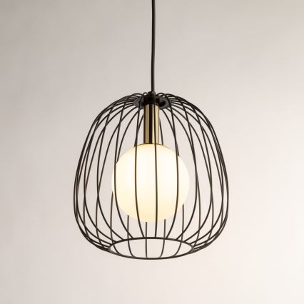 Hängeleuchte BELL 1xG9/12W/230V d 24 cm schwarz/golden