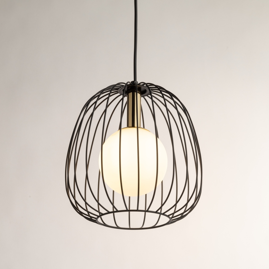 Hängeleuchte BELL 1xG9/12W/230V d 24 cm schwarz/golden