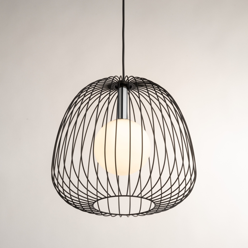 Hängeleuchte BELL 1xG9/12W/230V d 33 cm schwarz/glänzendes Chrom