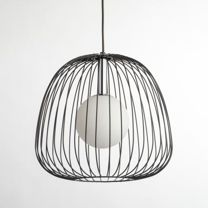 Hängeleuchte BELL 1xG9/12W/230V d 33 cm schwarz/glänzendes Chrom