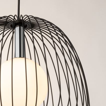 Hängeleuchte BELL 1xG9/12W/230V d 33 cm schwarz/glänzendes Chrom