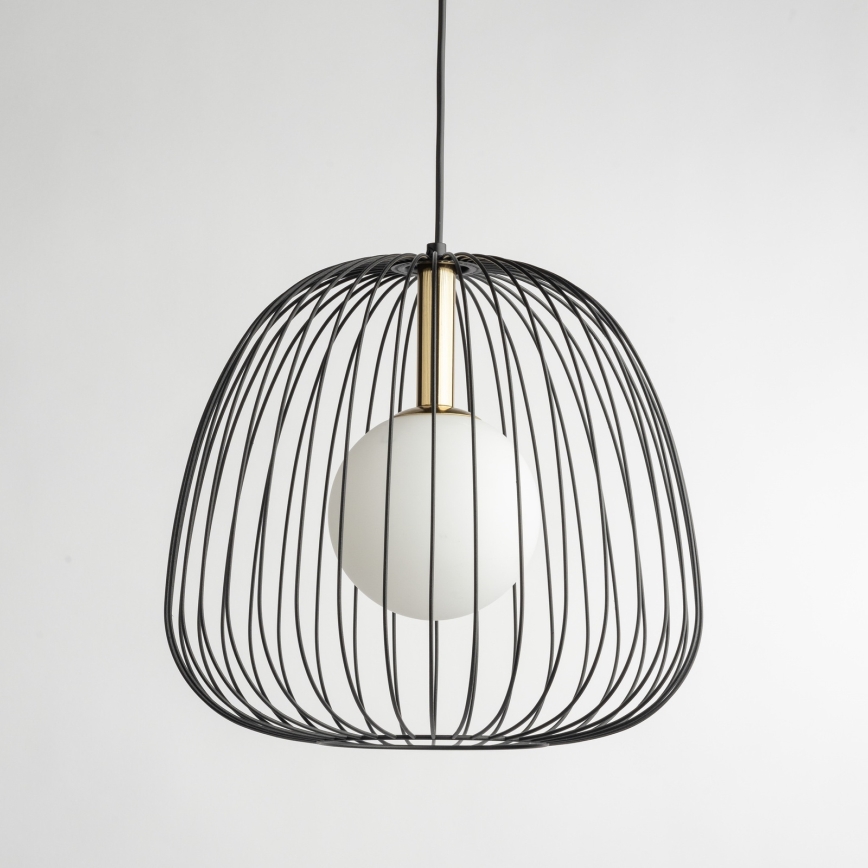Hängeleuchte BELL 1xG9/12W/230V d 33 cm schwarz/golden