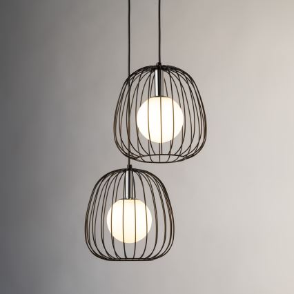 Hängeleuchte BELL 2xG9/12W/230V schwarz/glänzendes Chrom