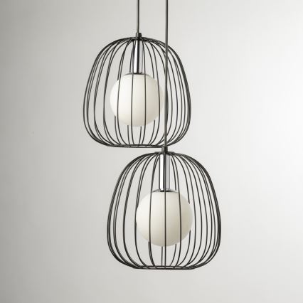 Hängeleuchte BELL 2xG9/12W/230V schwarz/glänzendes Chrom