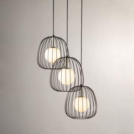 Hängeleuchte BELL 3xG9/12W/230V schwarz/glänzendes Chrom