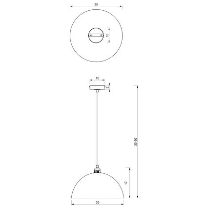 Hängeleuchte BETA 1xE27/60W/230V d. 35 cm weiß