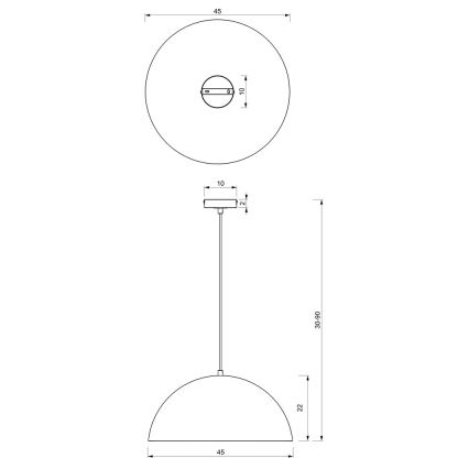 Hängeleuchte BETA 1xE27/60W/230V d. 45 cm schwarz