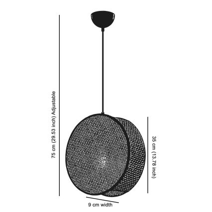 Hängeleuchte BIG DRUM mit Kabel, 1x E27/60W/230V, cremefarben