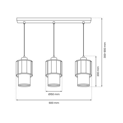 Hängeleuchte BLANCO 3xE27/60W/230V weiß