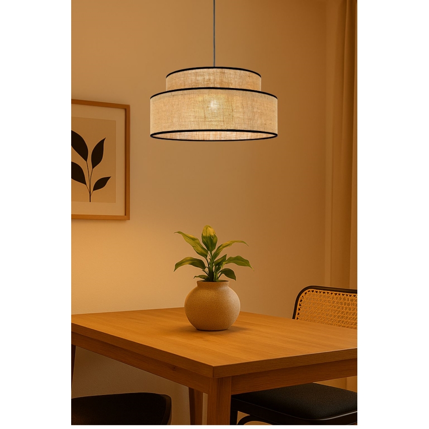 Hängeleuchte BOHO 1xE27/60W/230V beige