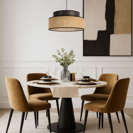 Hängeleuchte BOHO 1xE27/60W/230V braun/beige