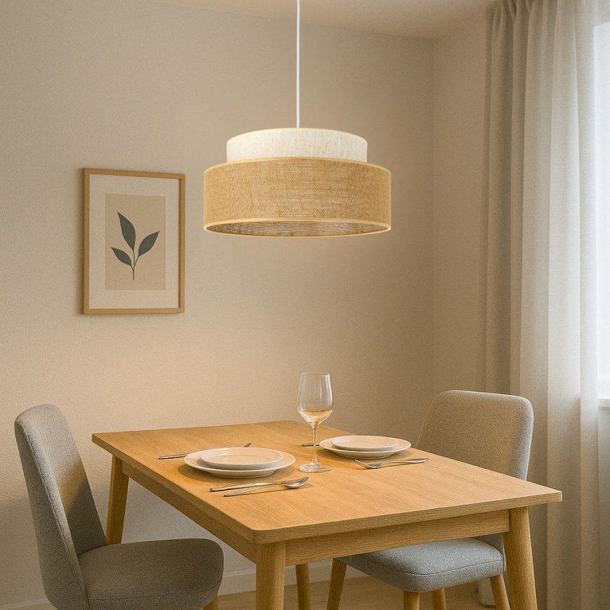 Hängeleuchte BOHO 1xE27/60W/230V cremefarben/beige