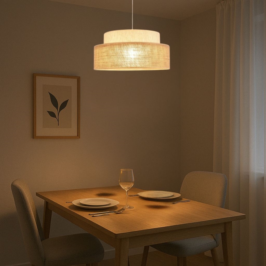 Hängeleuchte BOHO 1xE27/60W/230V cremefarben/beige