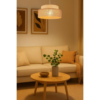 Hängeleuchte BOHO 1xE27/60W/230V d 40 cm Rattan