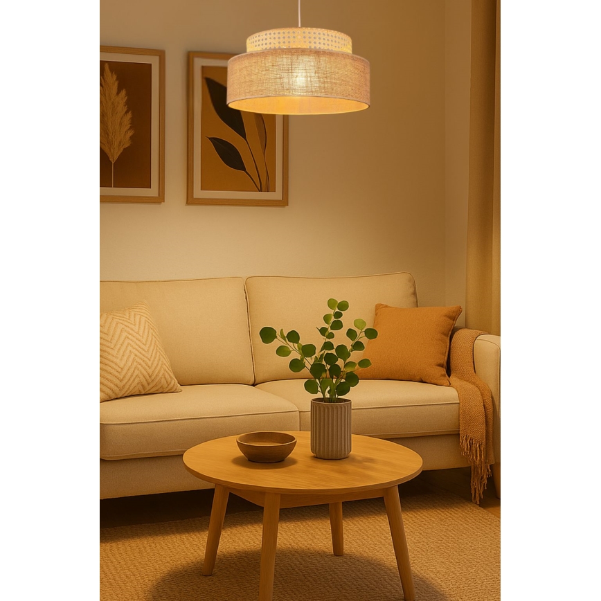 Hängeleuchte BOHO 1xE27/60W/230V d 40 cm Rattan