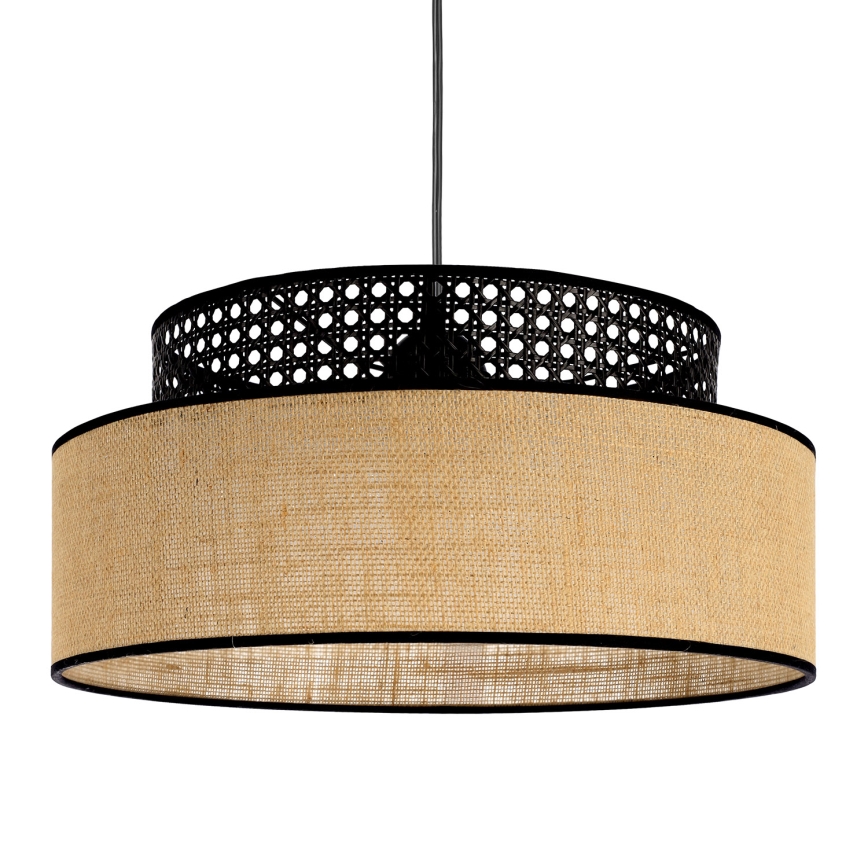Hängeleuchte BOHO 1xE27/60W/230V d 40 cm schwarz/Rattan