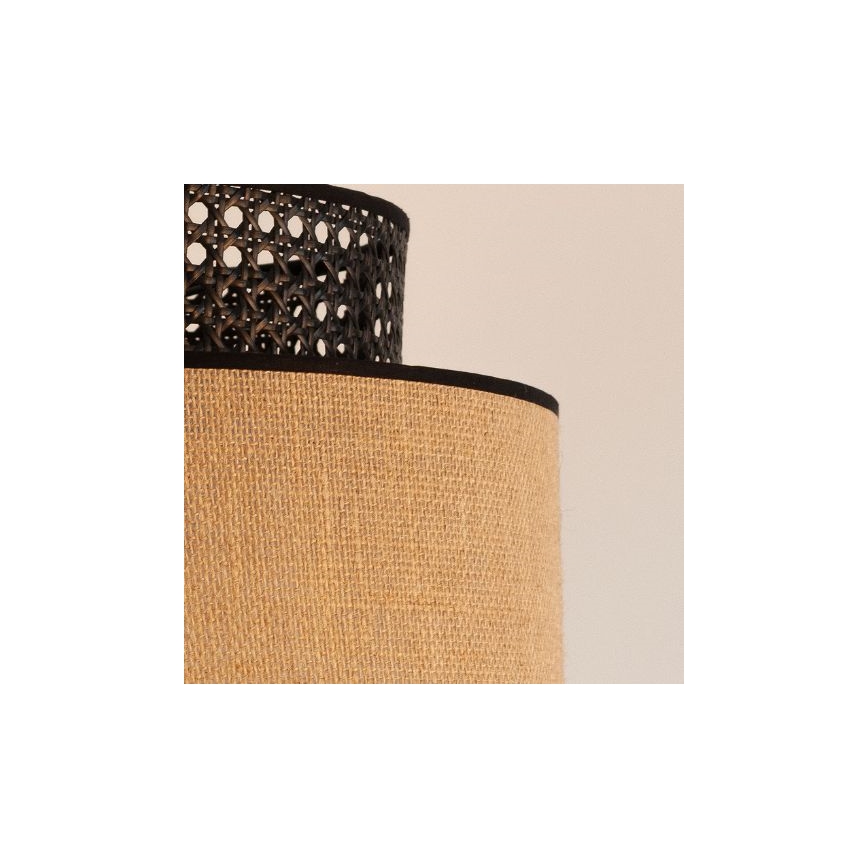 Hängeleuchte BOHO 1xE27/60W/230V d 40 cm schwarz/Rattan