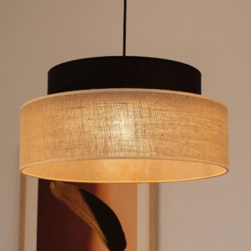 Hängeleuchte BOHO 1xE27/60W/230V schwarz/beige