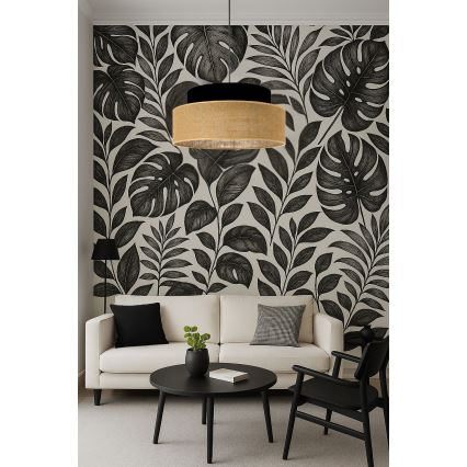 Hängeleuchte BOHO 1xE27/60W/230V schwarz/beige
