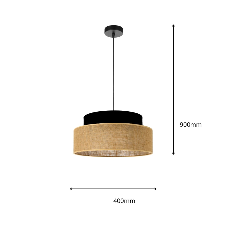 Hängeleuchte BOHO 1xE27/60W/230V schwarz/beige
