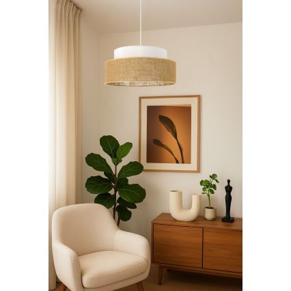 Hängeleuchte BOHO 1xE27/60W/230V weiß/beige