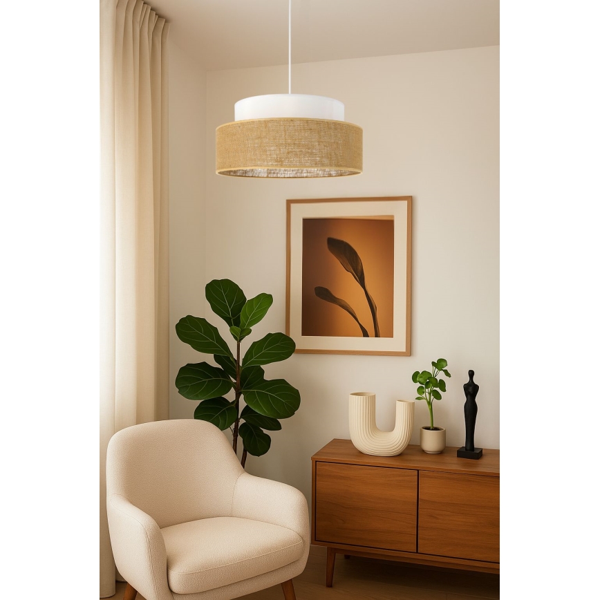 Hängeleuchte BOHO 1xE27/60W/230V weiß/beige