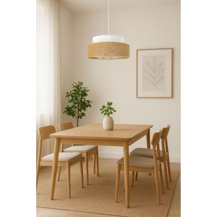 Hängeleuchte BOHO 1xE27/60W/230V weiß/beige