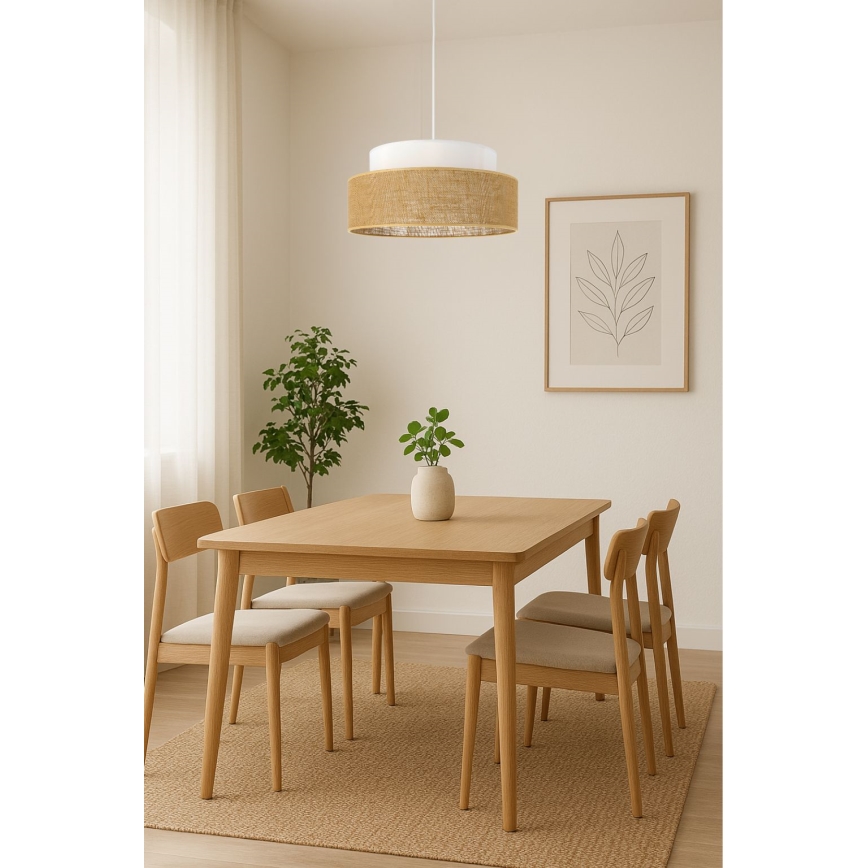 Hängeleuchte BOHO 1xE27/60W/230V weiß/beige