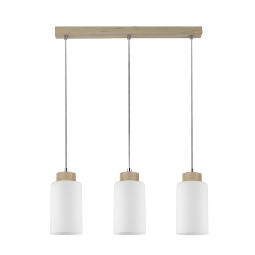 Hängeleuchte BOSCO 3xE27/60W/230V Birke