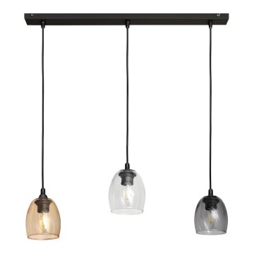 Hängeleuchte BRILLANT 3xE27/15W/230V beige/durchsichtig/grau