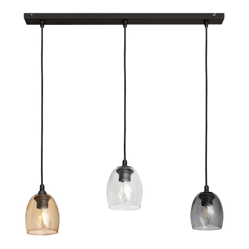 Hängeleuchte BRILLANT 3xE27/15W/230V beige/durchsichtig/grau