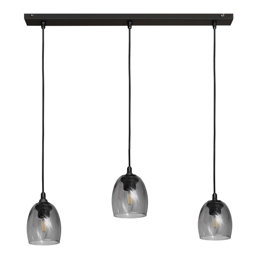 Hängeleuchte BRILLANT 3xE27/15W/230V grau
