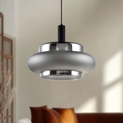 Hängeleuchte BRIZI an Kabel 1xE27/40W/230V, grau/rauchfarben