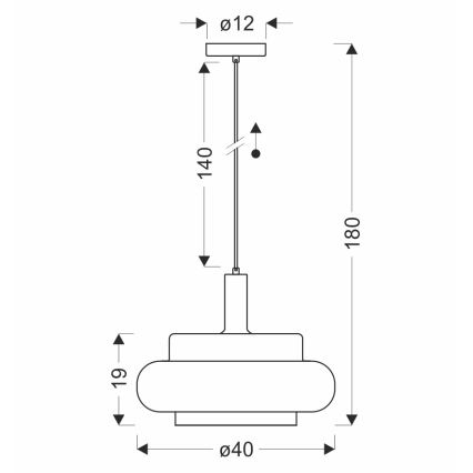 Hängeleuchte BRIZI an Kabel 1xE27/40W/230V, grau/rauchfarben