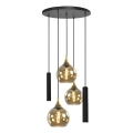 Hängeleuchte CALYPSO 2xGU10/60W/230V + 3xE27/60W schwarz/golden