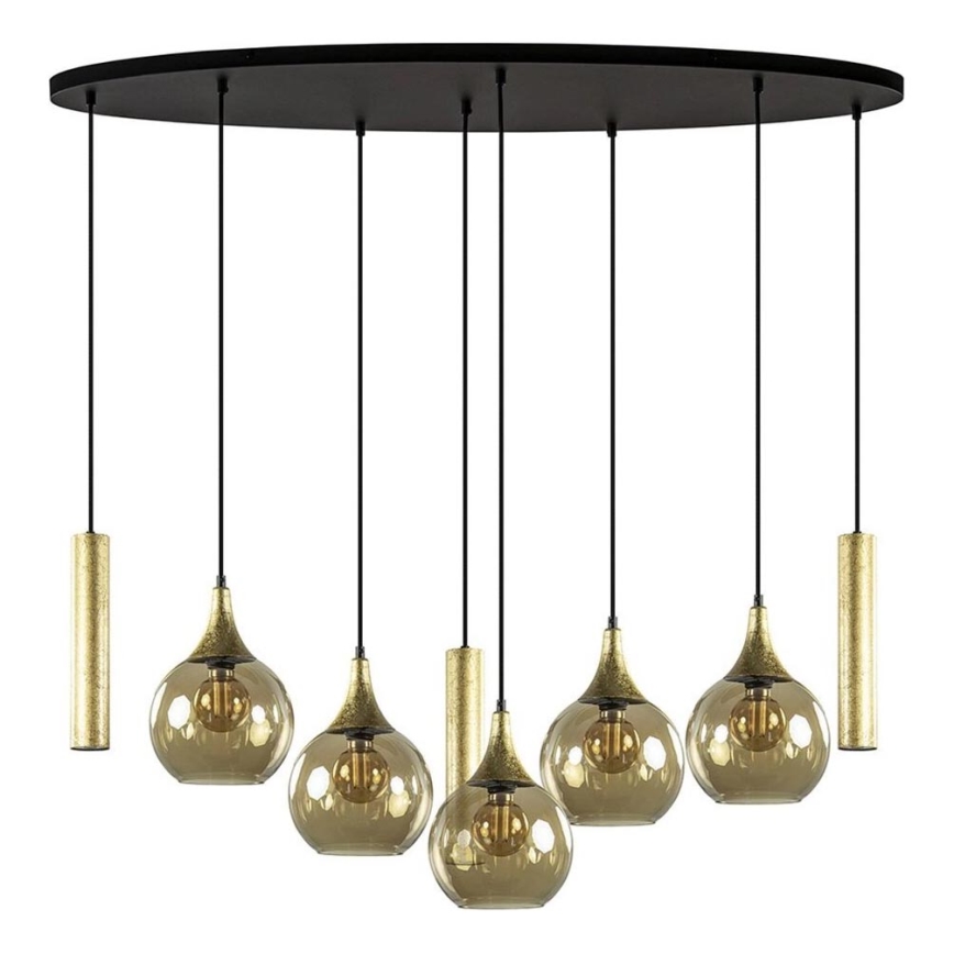 Hängeleuchte CALYPSO 3xGU10/60W/230V + 5xE27/60W schwarz/golden